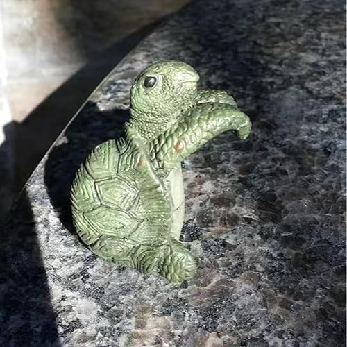 Miniatura 3 de 2 figuras de tortuga, maceta para colgar, decoración de resina, escultura de tortuga, jardín, balcón, decoración de patio