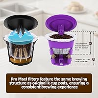 Vista 5 de Pro Mael Filtros desechables K Cup con tapa, papel de filtro de café para cafeteras Keurig de una sola porción 1.0 y 2.0, uso con cápsulas K Cup