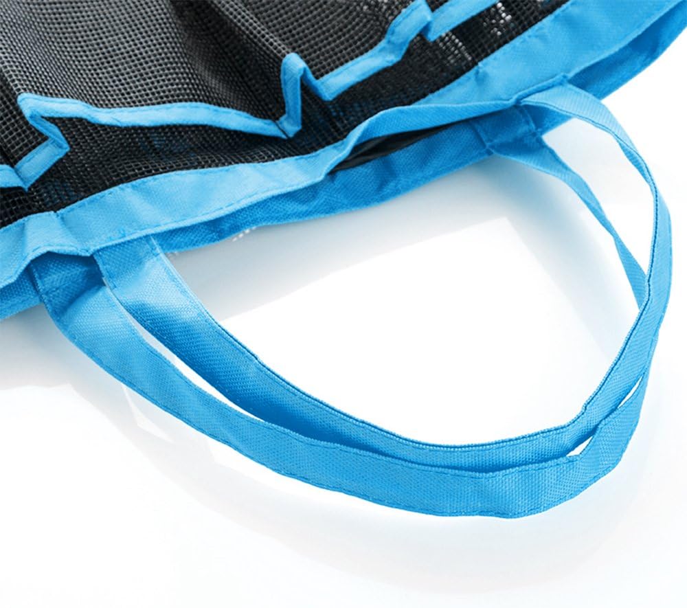YuCool 2 Pack Portable Mesh Shower Caddy with 8 Storage Pockets, Hanging Tote Toiletry Bath Organizer Bag with 2 Type Hooks for Dorm Gym Camp Travel - Blue