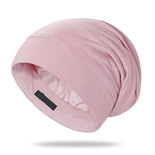 OLESILK Gorro 100% de seda de morera para mujeres que duermen, envoltura de pelo de seda para dormir, gorro de seda para mujeres y hombres, seda