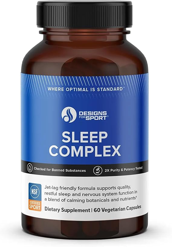Designs for Health Sleep Complex - Supports Relaxation & Restful Sleep* - Nutrients & Botanicals with Neurotransmitter Precursors - NSF Certified for Sport - 60 Vegetarian Capsules