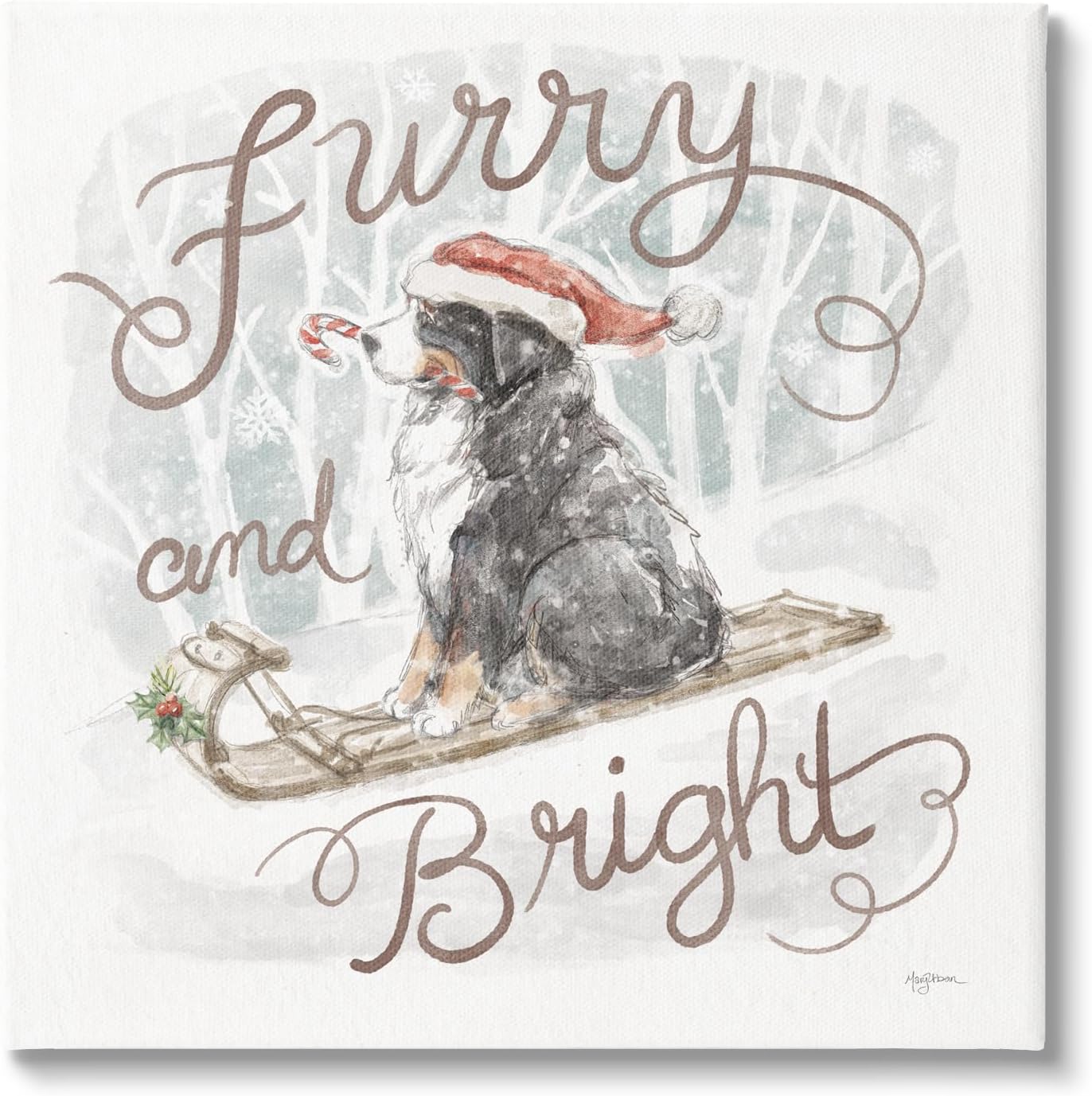 Stupell Industries Furry & Bright Dog Canvas Wall Art by Mary Urban