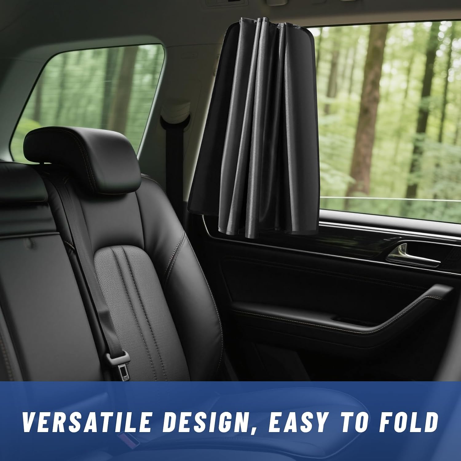 2 PCS Car Side Window Sun Shades, Magnetic Auto Rear Side Window Sunshade Blocks UV Rays & Heat, Universal Blackout Windows Sun Protection Cover for Cars Trucks SUVs