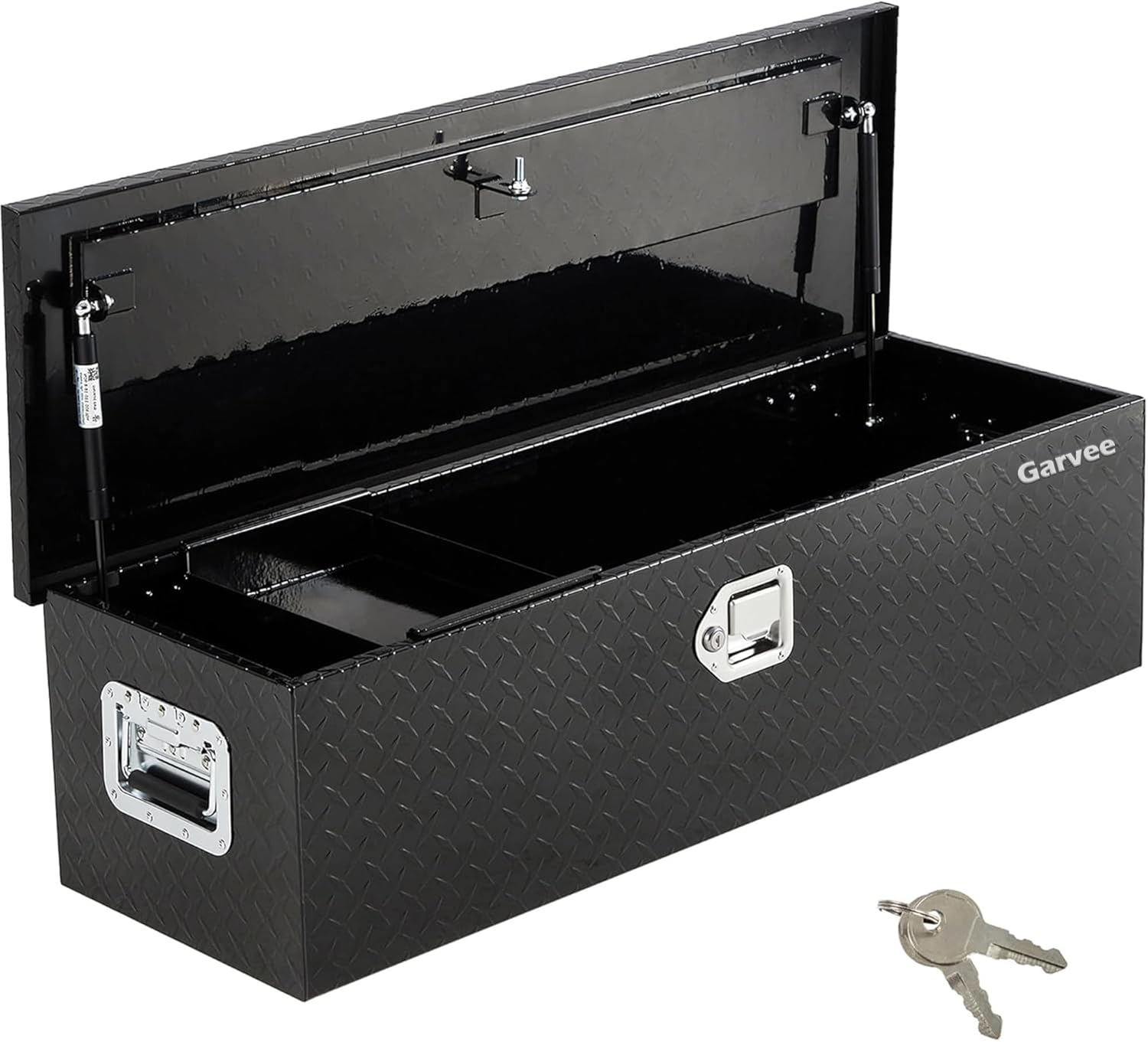Garvee 39 Inch Truck Bed Tool Box, Heavy Duty Aluminum Pickup Tool Chest with Sliding Shelf, Waterproof & Rust-Resistant Storage Organizer for Truck, RV, Trailer, Silver