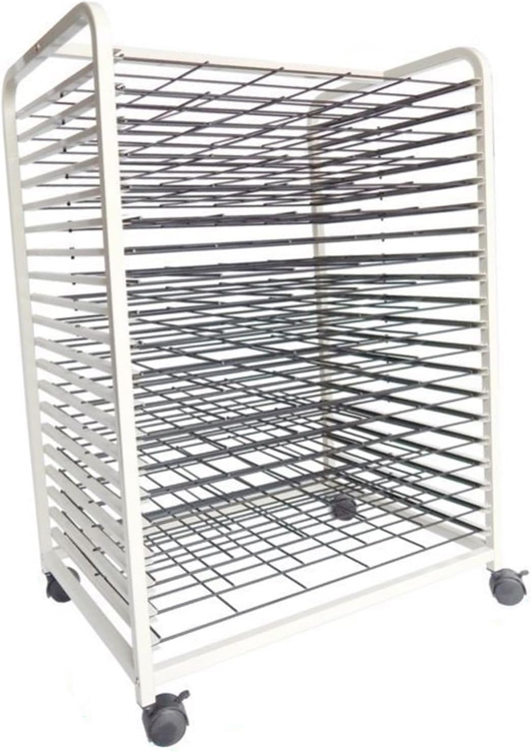 Art Classroom Drying Rack,Mobile 4 Wheel Art Drying Rack,20 Shelve Art Storage Racks,Suitable for Engineering Drawings Paintings Prints, 18648