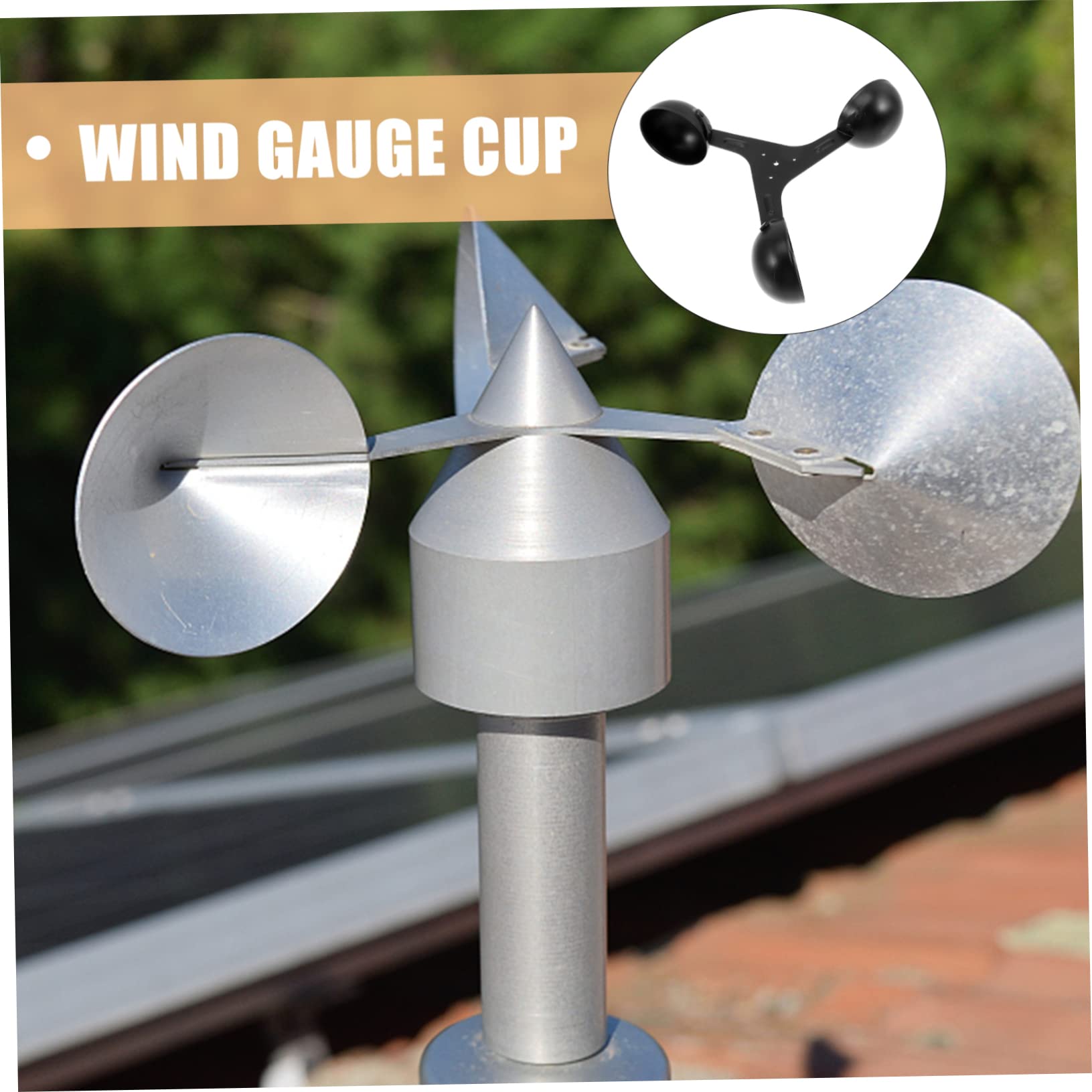 VANZACK Czujnik Wiatru Cup Anemometr Do Pomiaru Prędkości Wiatru z Wymienny Element Do Stacji Meteorologicznych i Obserwacji Środowiska Lekki i Łatwy Montażu