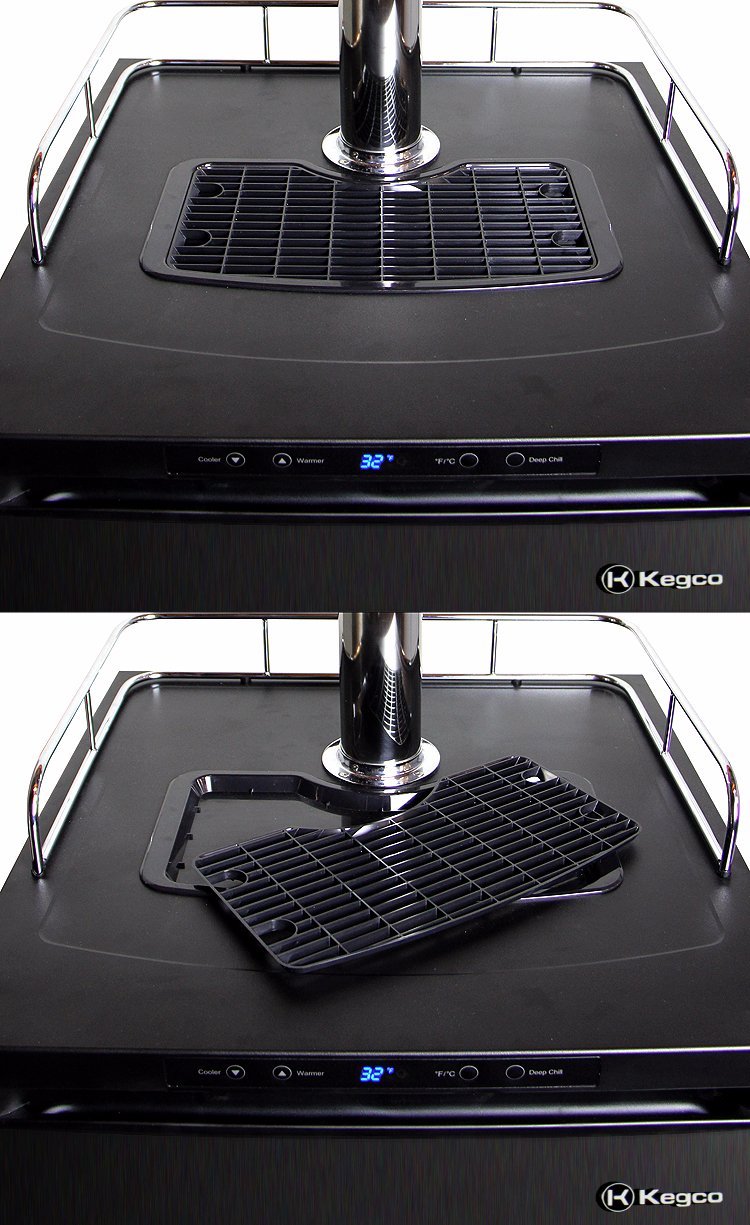 Kegco K309x-1p Digital Keg Cooler - Premium Single Faucet D System Kit - Black Stainless Door on Fridge.com - View 3