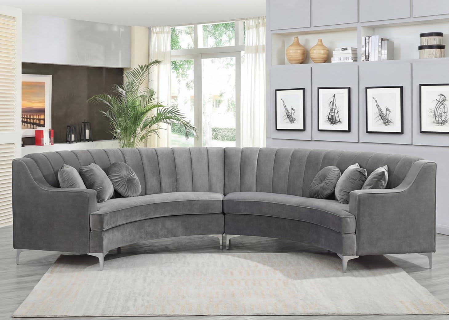 Legend Vansen L Semicircle Velvet Sofa
