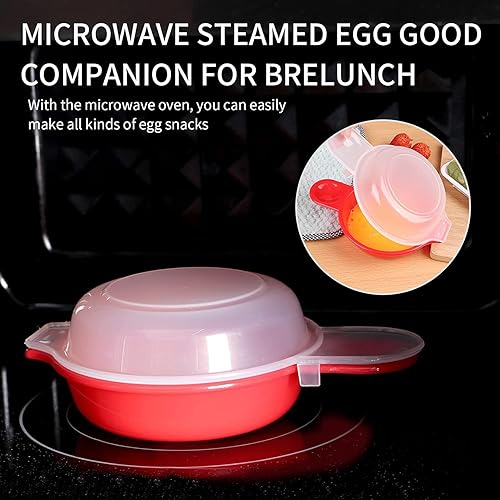 Miniatura 5 de 2 piezas - Olla para huevos al microondas, Fabricante de huevos al microondas, Olla para Hamburguesa de Huevo y Tortilla en 1 minuto, Herramienta de