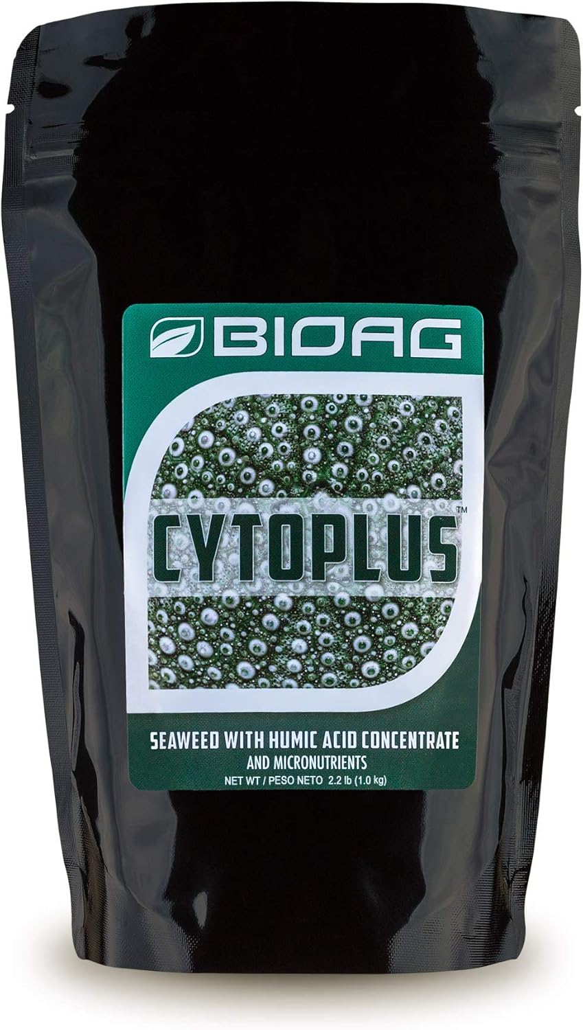BIOAG CytoPlus Organic Humic Acid Plus Seaweed Extract, Essential Micronutrients, Dry Soil Amendment for All Plants, S B Co Cu Fe Mn Mo Zn (1 kg)