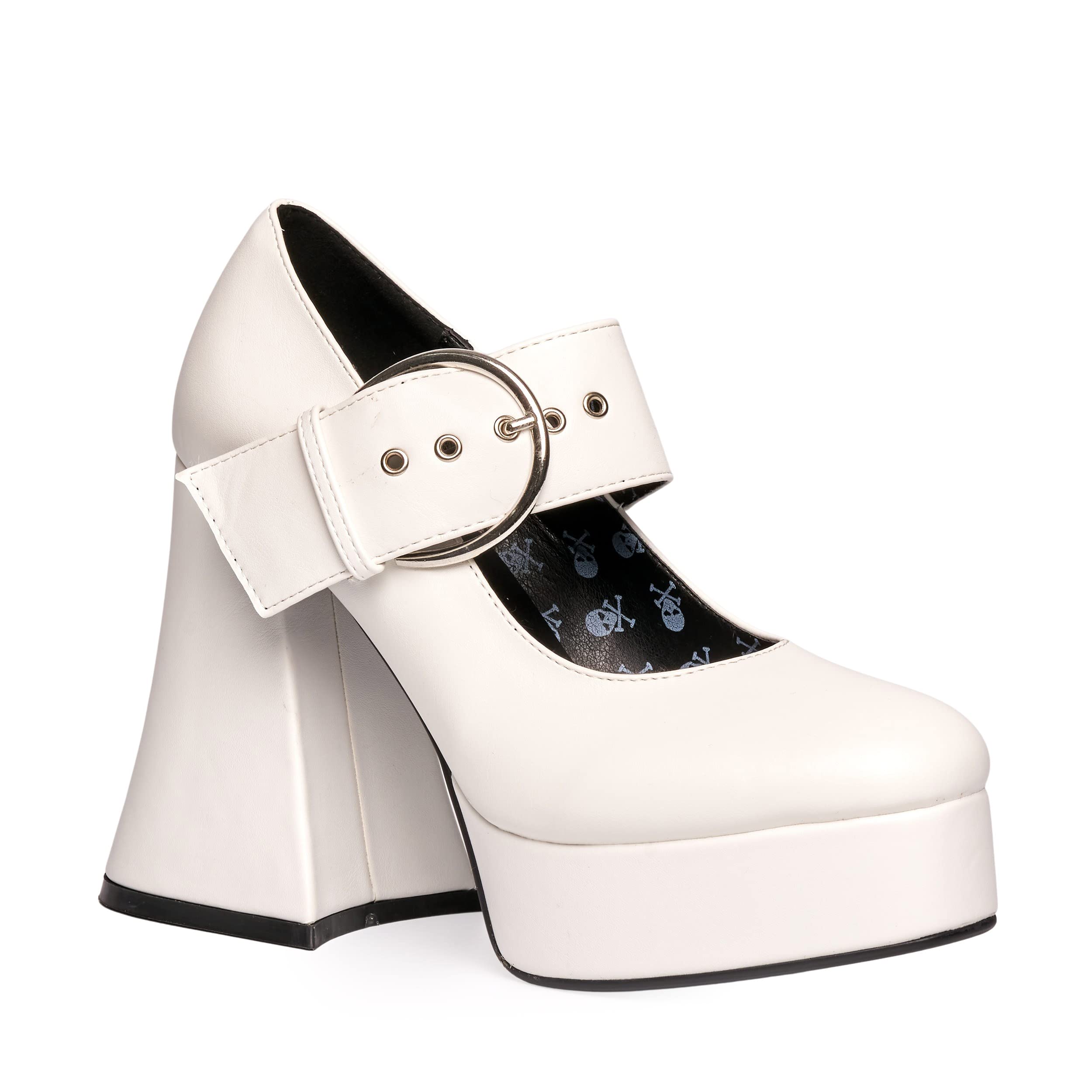 LAMODA Women's White Speed Dial Court Shoe, White Pu, 3 UK