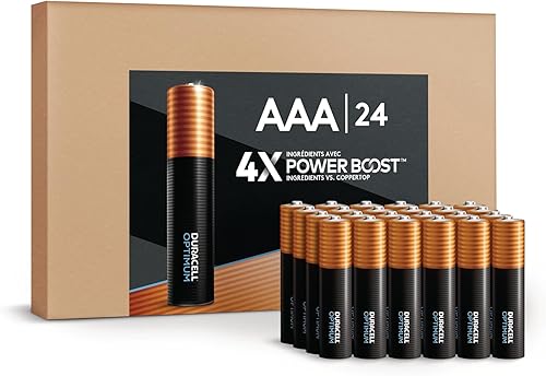 Duracell Optimum - Pilas AAA de 24 unidades con ingredientes POWER BOOST, paquete resellable para un acceso rápido, fácil y almacenamiento organizado