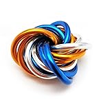 Mbii Fidget Ball (MultiColor): Quiet Mobius ADHD Anxiety Stim Stress Relief Toy Tool for Home Travel Office or Desk (Small, Full, Orange Blue Silver)