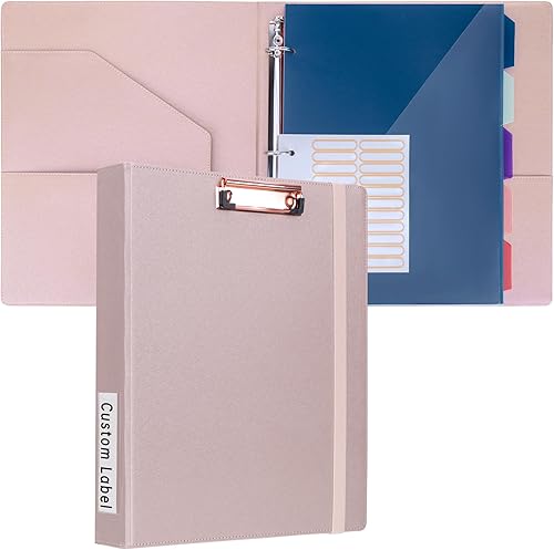 HAUTOCO Carpeta de 3 anillos de 1 pulgada con portapapeles para papel tamaño carta de 11 x 8.5 pulgadas, carpeta flexible con almacenamiento, 5