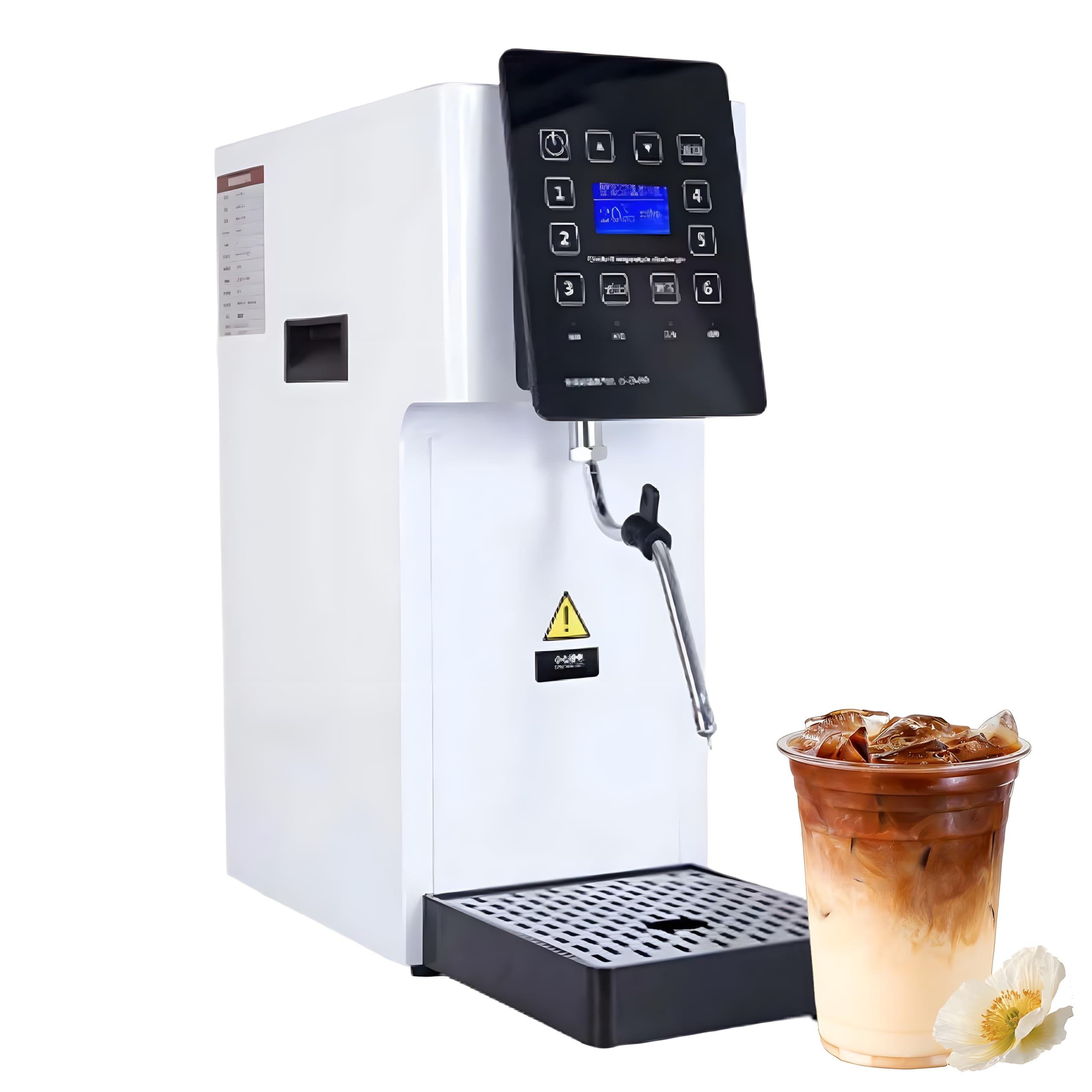 Montalatte commerciale e caldaia ad acqua calda, 2500 W, completamente automatica, 6 l, con temperatura regolabile, display digitale a LED, per caffetterie e caffetterie