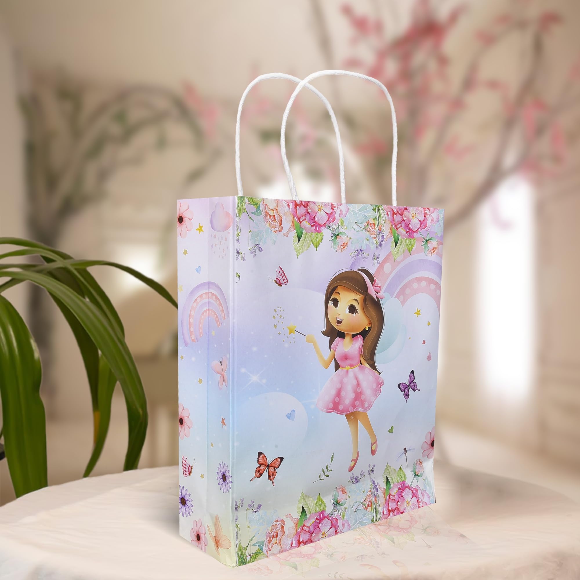 Prakruthi Pulp Art Fairy Theme Gift Paper Bag With Floral Butterfly For Kids Birthday Party, Baby Shower Presents, Return Gifts - 8"X10"X3" (Wxhxg) - Pack Of 10 Pcs - Multicolor (B0CBLWFV9M) Amazon Price History, Amazon Price Tracker