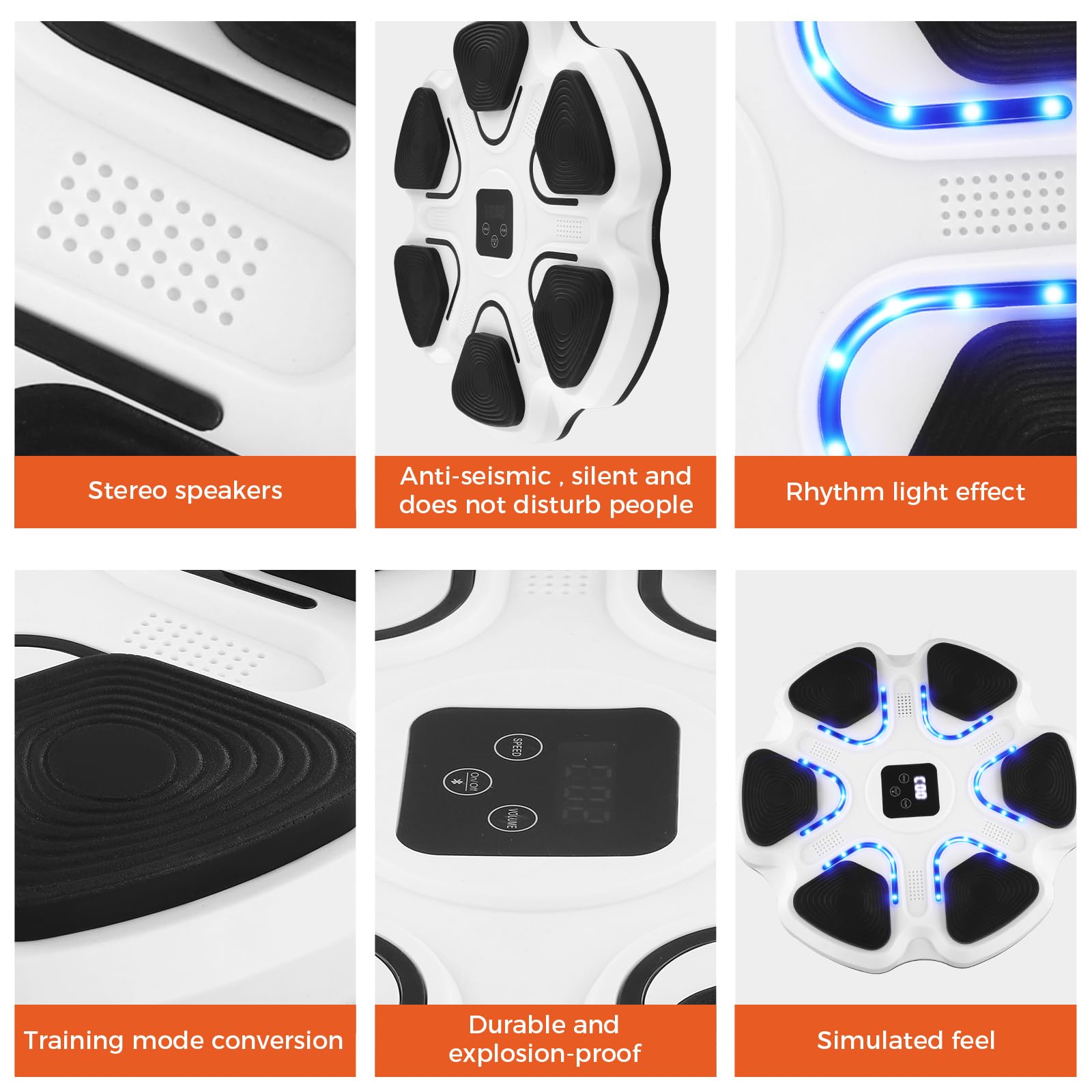 Macchina Da Boxe Musicale LED Per Parete - 9 Modalità, Bluetooth, Altezza Regolabile - Adatta Ad Adulti E Bambini, Ideale Per Casa E Allenamento