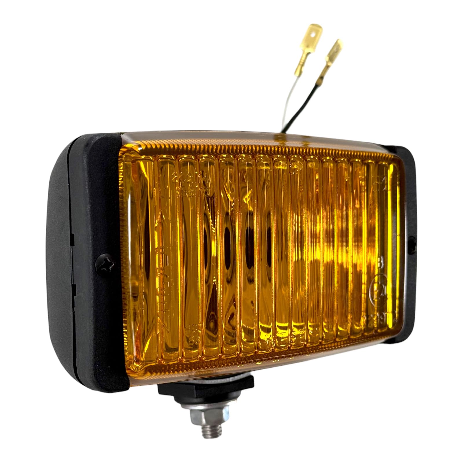 Set 2 Fari Fendinebbia H3 Gialli - 12V/24V Luci Supplementari Universali per Auto Camion Trattore Fuoristrada - Vetro Giallo Omologati E20 IP66 (Senza Lampadina)