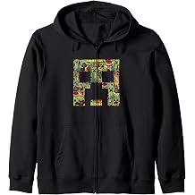 Minecraft Creeper Big Face Collage Zip Hoodie
