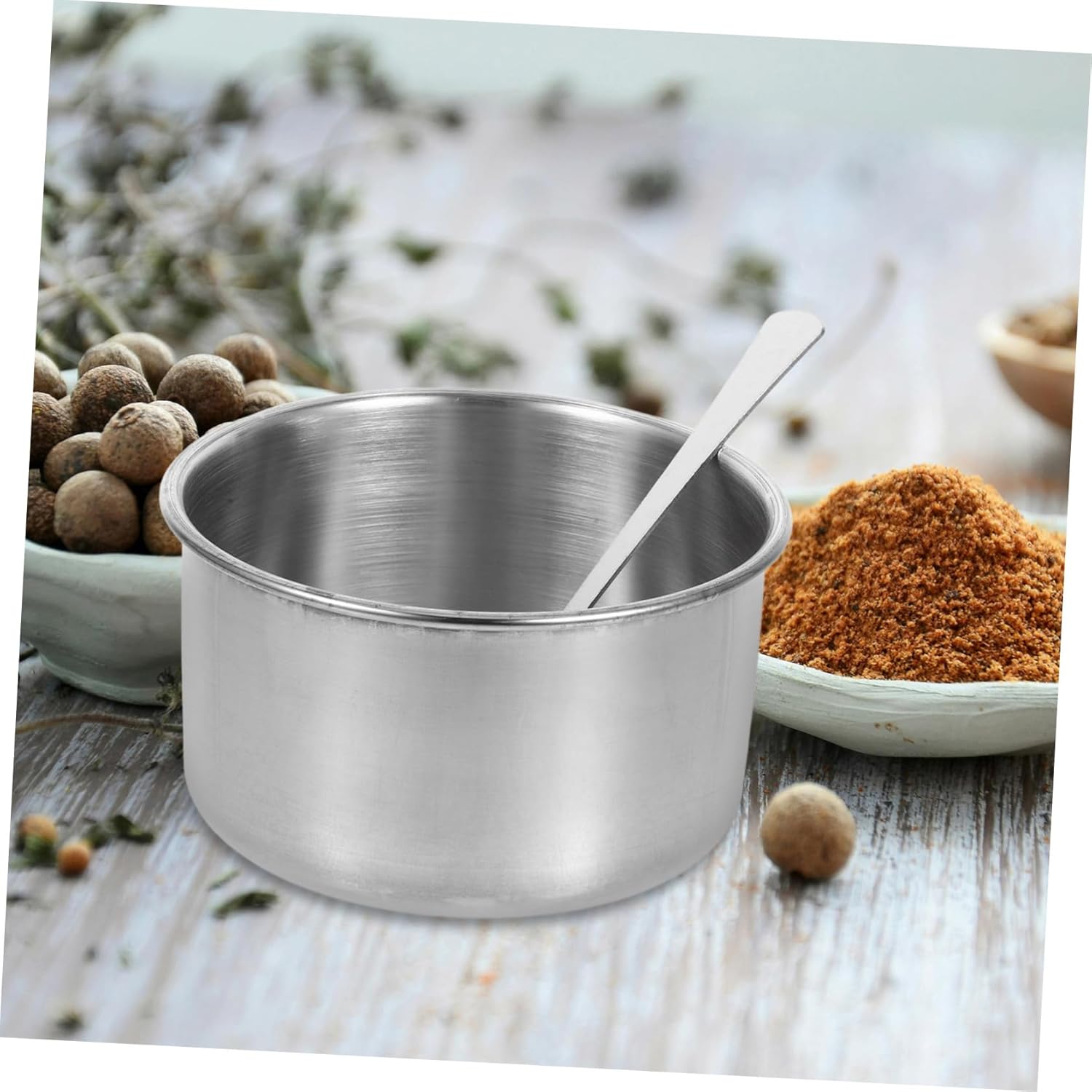 1set Stainless Steel Condiment Pot Compartment Spice Storage Jar for Kitchen Organization Easy to Use and Clean Seasoning Holder Lid