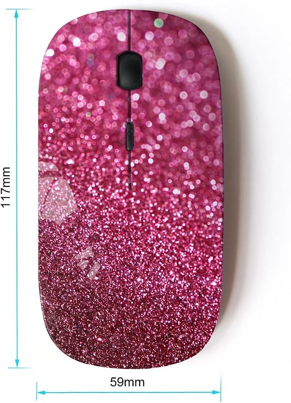 KOOLmouse [ Optical 2.4G Wireless Mouse ] [ Glitter Pink Purple Bling Sand Reflective ]