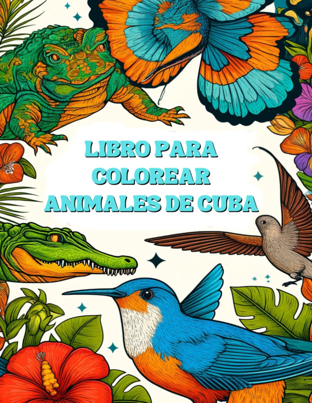 Livre de coloriage animaux de Cuba édition de prestige aux dessins fins