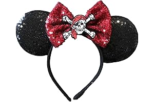 Pick Your Color Pirate Hat Headband, Flower Minnie Ears, Floral Minnie Ears,...