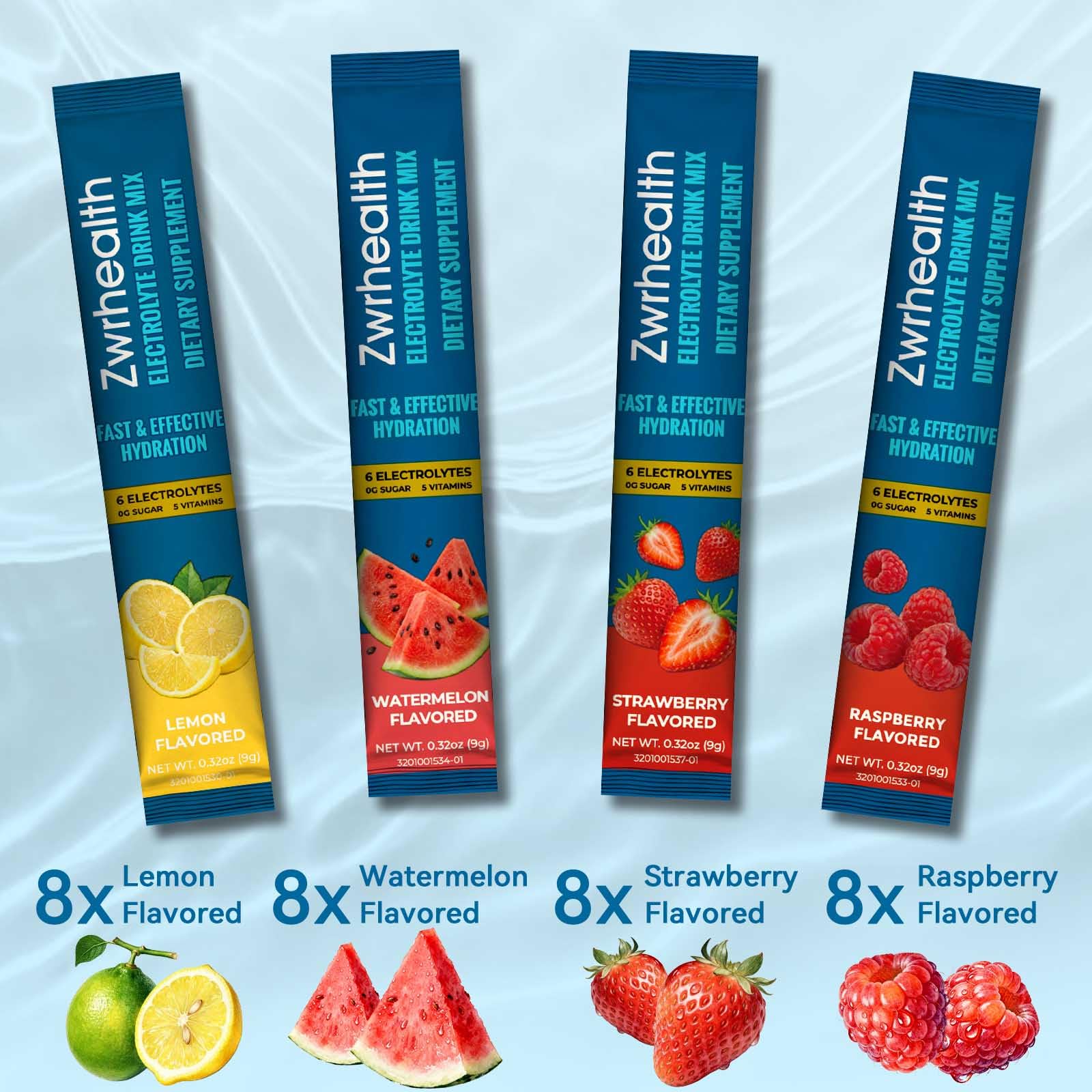Electrolytes Powder Packets, Sugar Free Hydration Packets, 4 Flavors Liquid Daily IV Electrolyte Drink Mix, Instantly Hydrating & Party Recovery with 6 Electrolytes & 5 Vitamins, 32 Servings — Amazon image 9