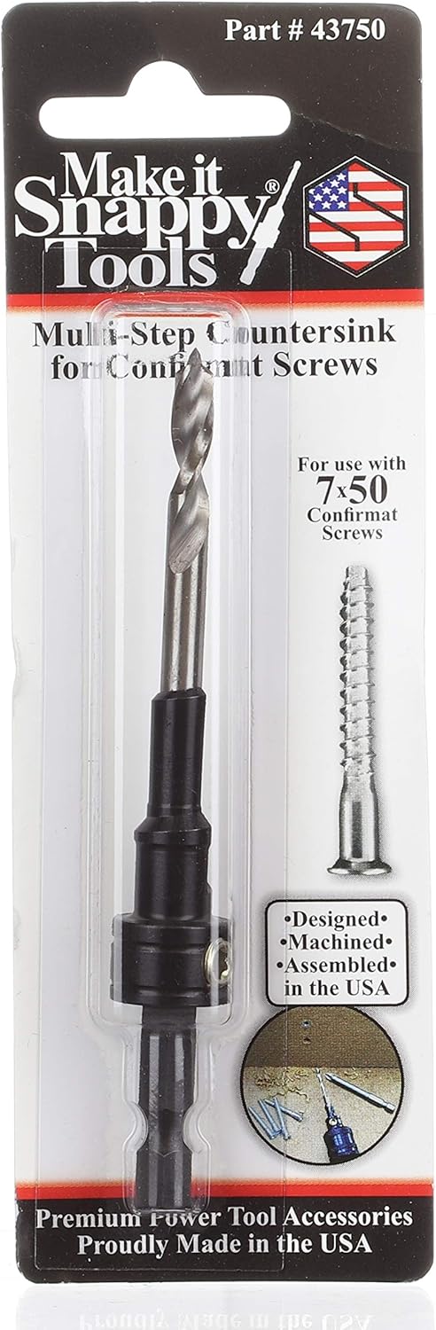 Make it Snappy Tools Confirmat Screw Two-Piece Drill Bit 7X 50mm. Made in THE USA