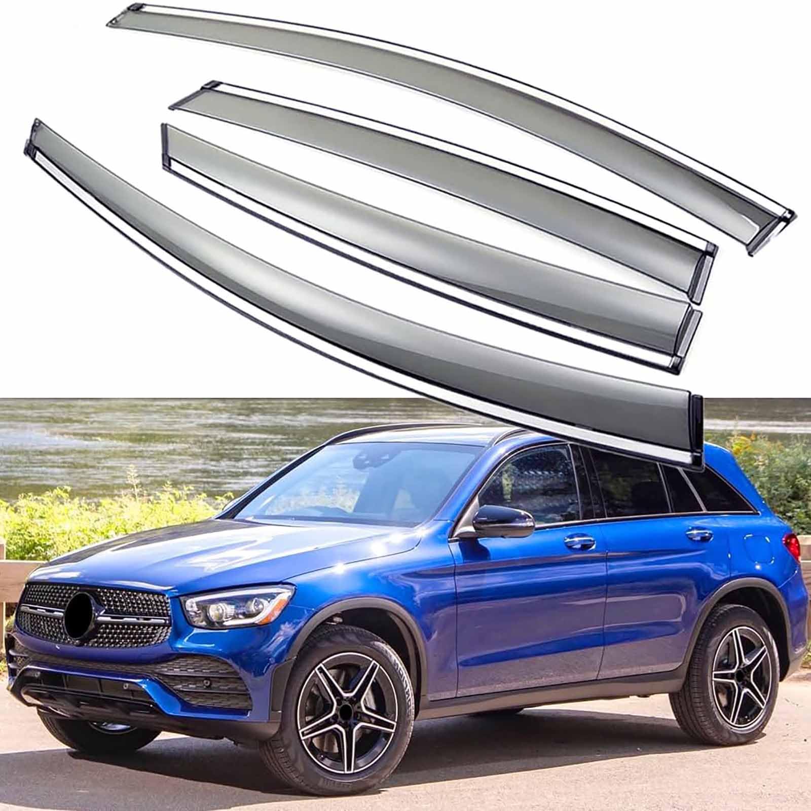 Amazon.com: Car Window Visors Rain Guards for Mercedes-Benz GLC