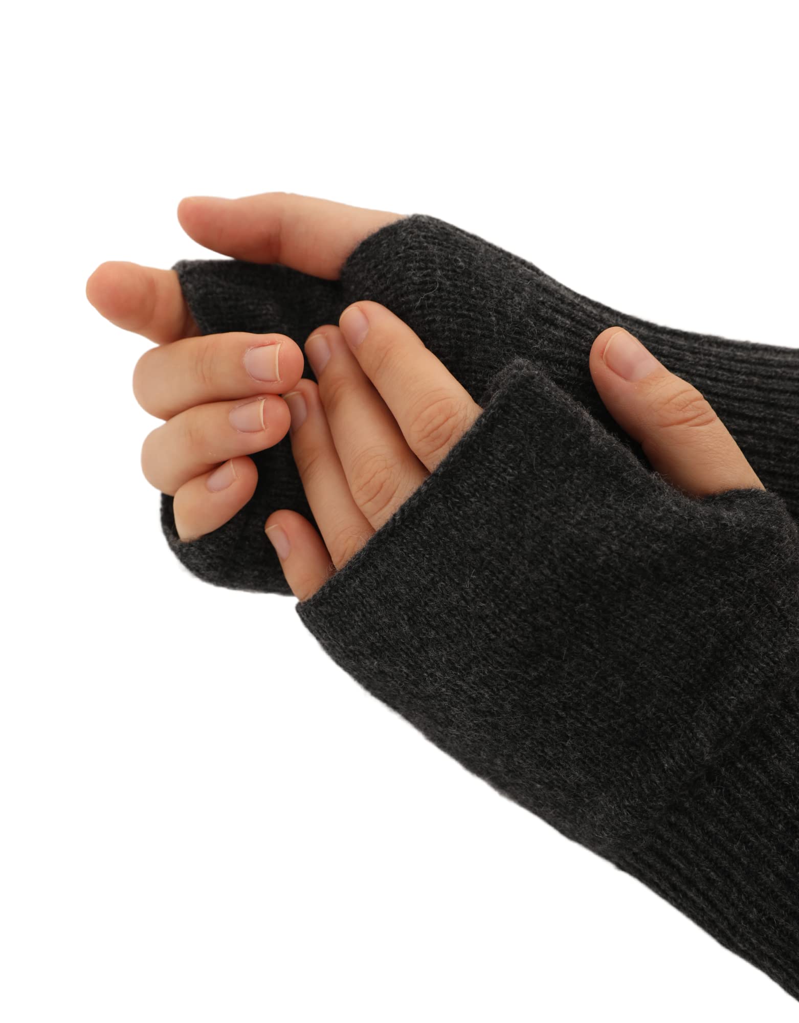 Kaschmir Pulswärmer Halb-handschuhe Fingerlose 2-fädige dick gestrickte