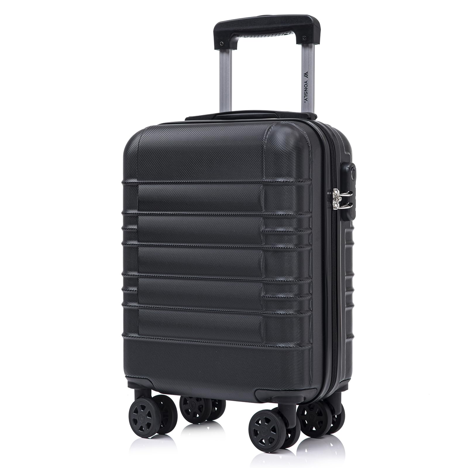 YONSLY Trolley Koffer Set, Reisekoffer, Rollkoffer Handgepäck, Kabinkoffer Suitcase, Gepäckset mit 360° Rollen, Hartschalenreisekoffer, Zahlenschloss, Gummigriff