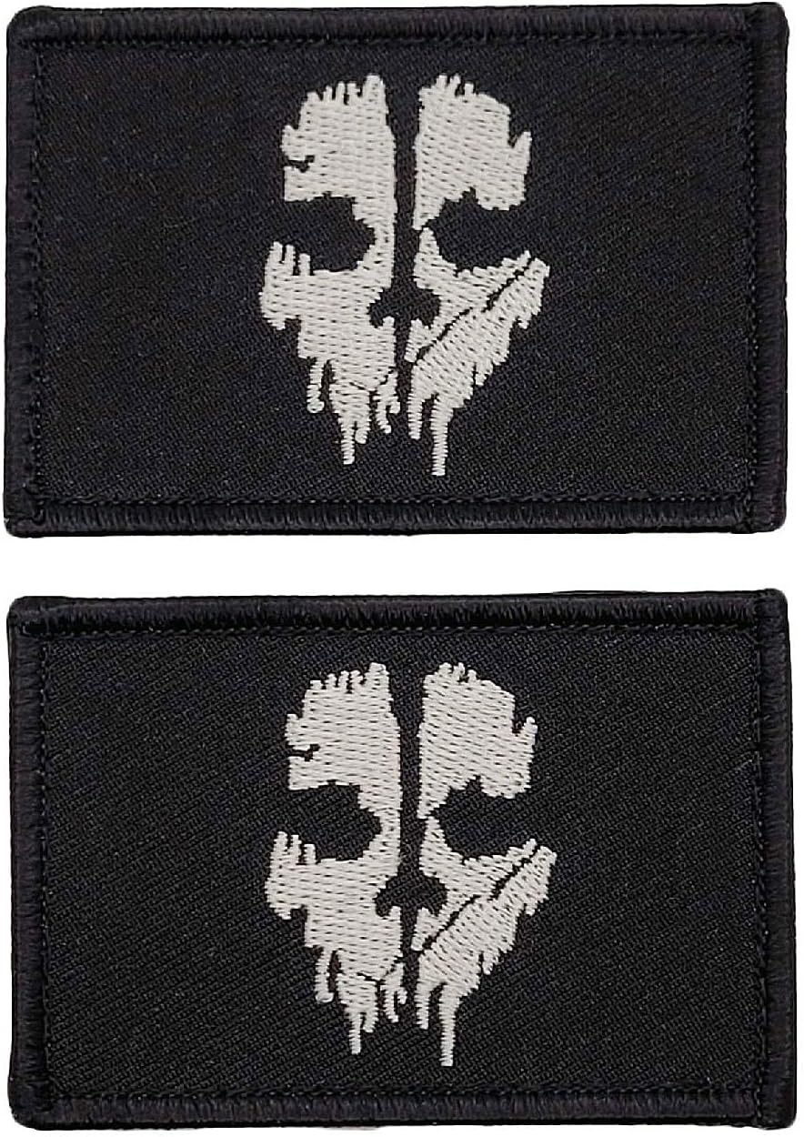 Call of Duty Ghost Skull Patch [2PC Bundle - Hook Fastener Backing - G4]