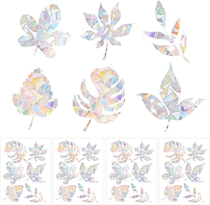 25pcs Mandala Window Clings Anti-Collision Flower Rainbow Window Glass Alert Stickers Birds Strike Floral Round Decals Non Adhesive Prismatic Vinyl F - View #2