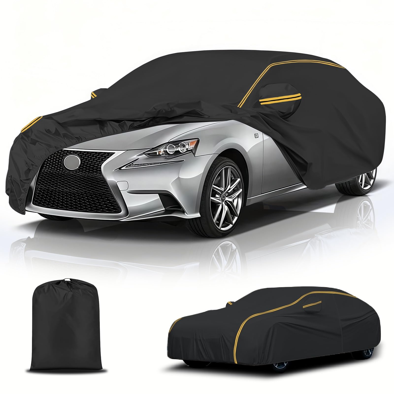 Funda Coche Exterior Impermeable para Subaru Legacy (2003-2009) |Cubierta de Coche con Cremalleras en Las Puertas Lona para Coche Transpirable Resistente a los arañazos Anti-UV