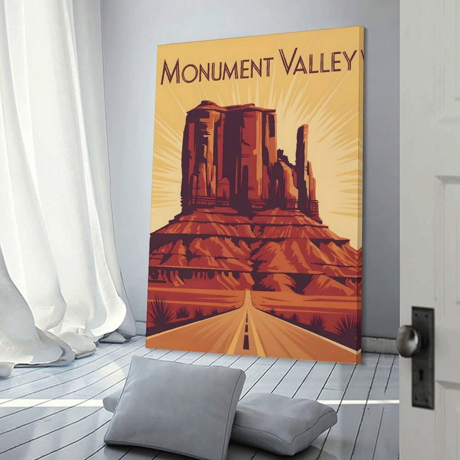 Junmoney Monument Valley Travel (2) Wall Decor Canvas Print, 24x36inch(60x90cm), for Living Room, Bedroom Or Home Office, Home Decor Gift with Stylish Appeal