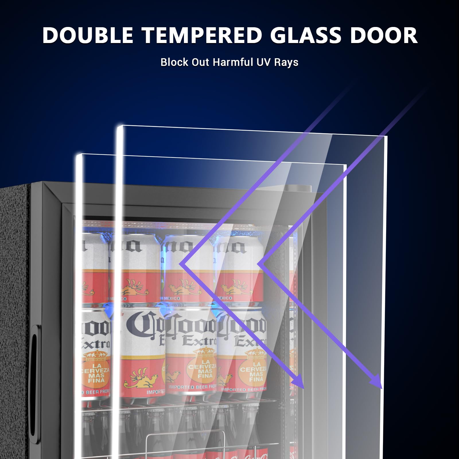 Kazigak Beverage Refrigerator And Cooler 1.76 Cu Ft With Glass Door, Adjustable Temperature Control For Soda, Beer, And Wine Mini Fridge For Home, Office, Dorm And More Black on Fridge.com - View 4