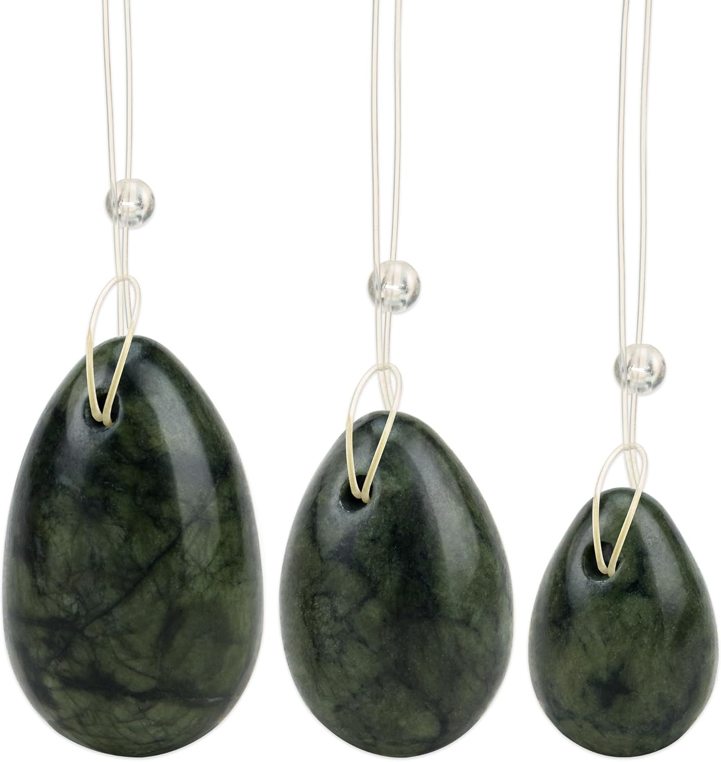 ZORZA 3Pcs Eggs Massage Stone Jade Massage Natural Stone Stress Exercise Release Balls for Women (Dark Green) ZORZA 3Pcs Eggs Massage Stone Jade Massage Natural Stone Stress Exercise Release Balls for Women (Dark Green)