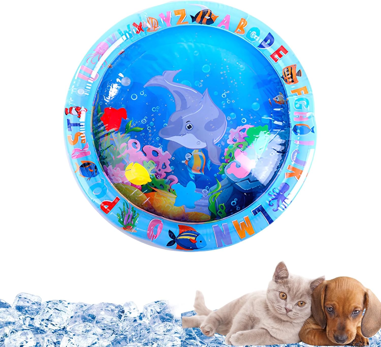 YcsRnn Water Mat for Cats,water Mat Baby Sensory,65cm Rugged Cat Play Mat,So They Can Stay Comfortable in The Hot Weather,Suitable for Kids, Cats, Dogs, Indoor and Outdoor Use.