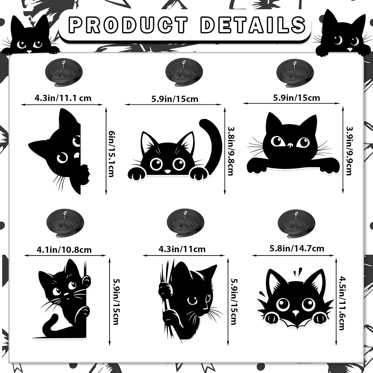 Black Cat Birthday Decorations: Black Cat Party Decorations with Cat Happy Birthday Banner Cat Garland Hanging Swirls for Boys Girls Kitty Birthday Party