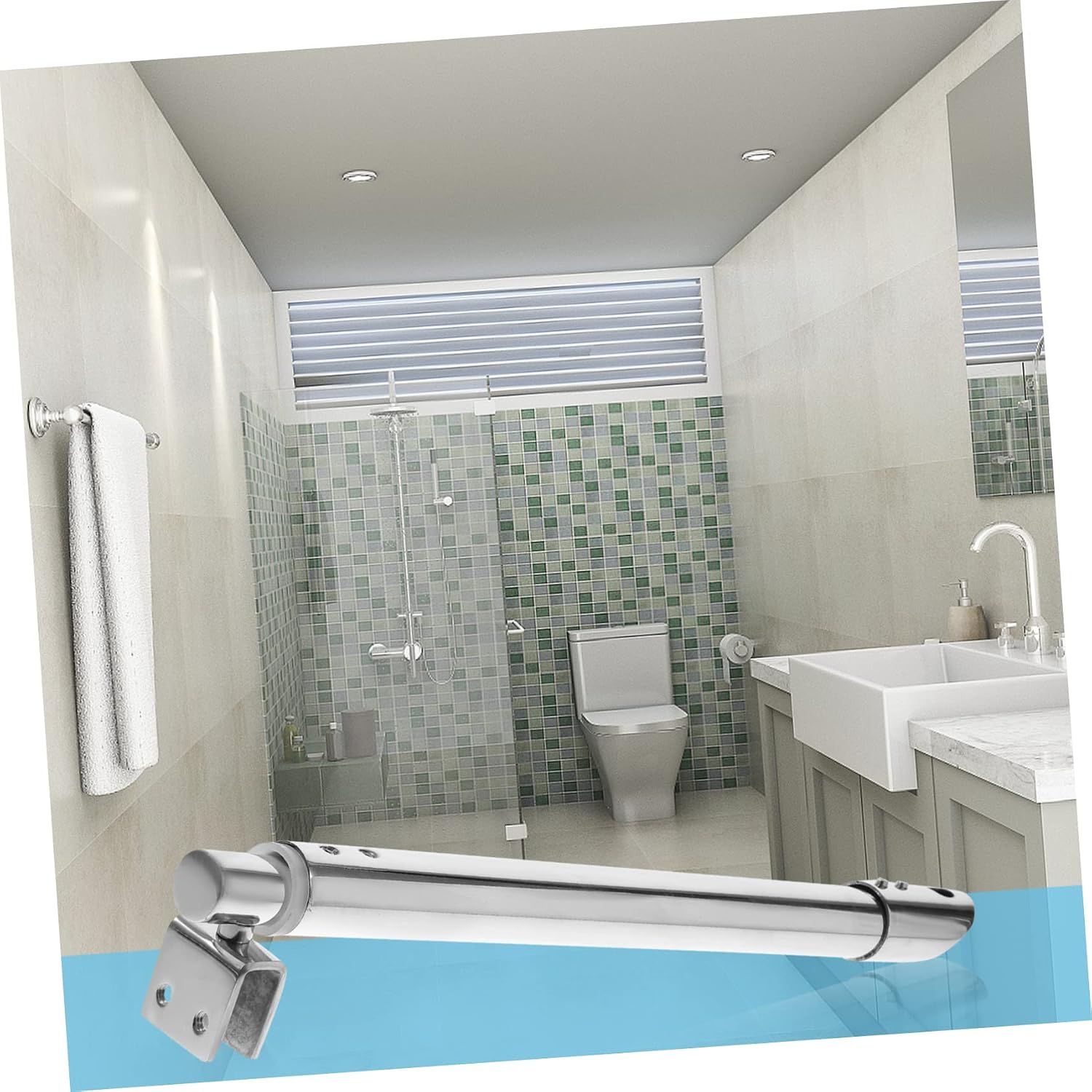 ORFOFE Sturdy Shower Glass Panel Hardware Wall-Mounted Shower Rod Holders Accessory