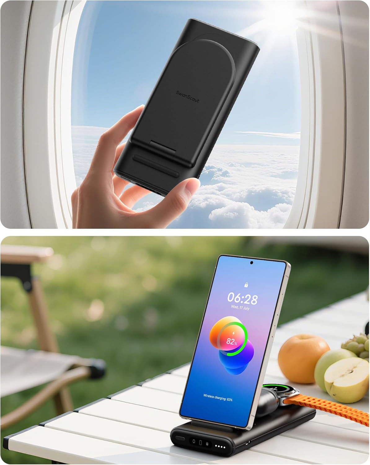 Portable Charger for Samsung, SwanScout 301S, 10000mAh Power Bank 3 in 1 Wireless Charger for Samsung Galaxy S25 Ultra/S25/S24/S23, Galaxy Watch 8/8 Classic/Ultra/7/6/5, Galaxy Buds (No Adapter) - Image 8