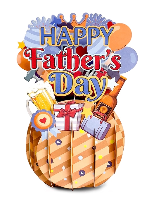 父亲节立体翻盖贺卡，带信封和便签，父亲、继父、爷爷礼品