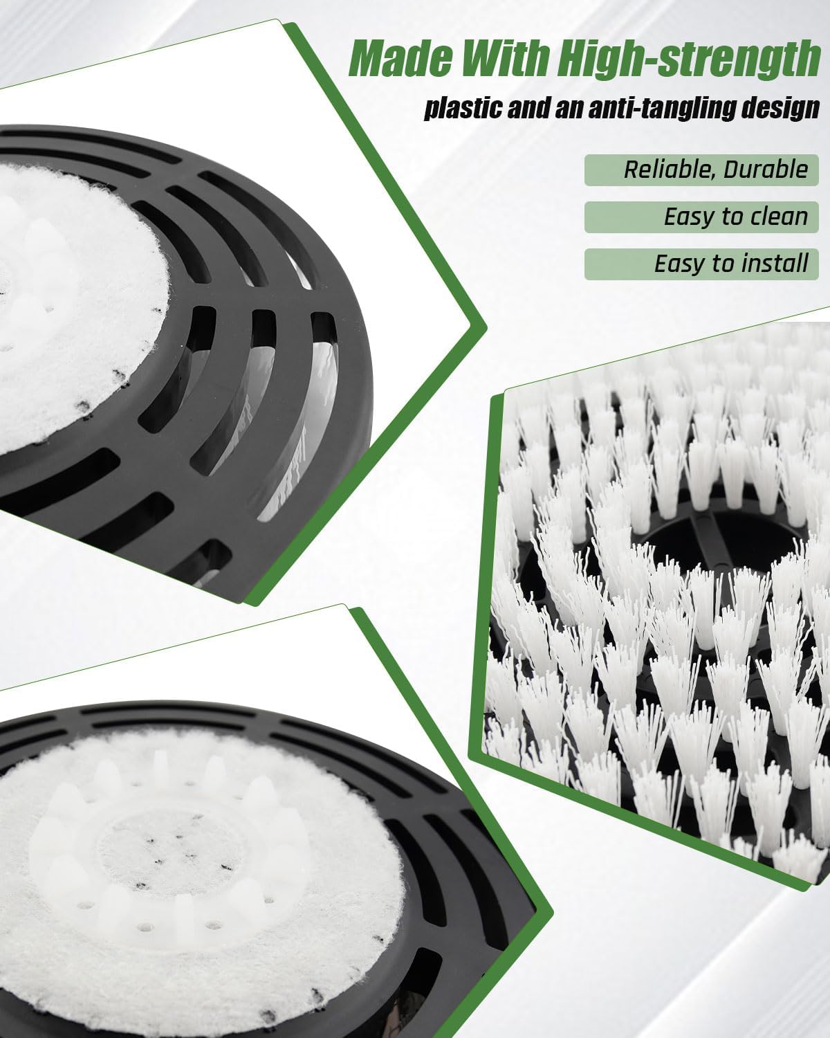 Steam Mop Replacement Brush Heads White Fit for Shark Steam Mop S7000 S7001 Series Deep Cleaning, 2Pcs
