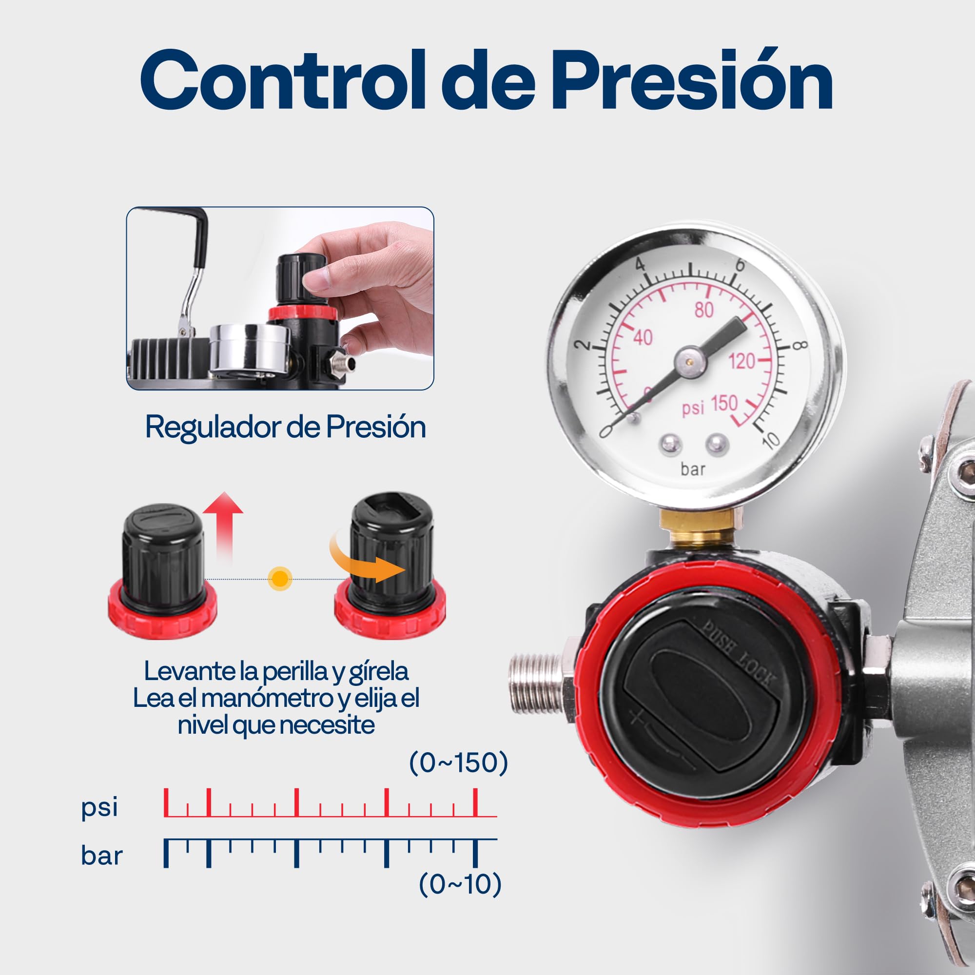 VIVOHOME 1/5HP Compresor de Aerógrafo con Pistola de Doble Acción Kit de Pintura Profesional con Regulador de Presión 4 Bar para Gráficos Parada Automática