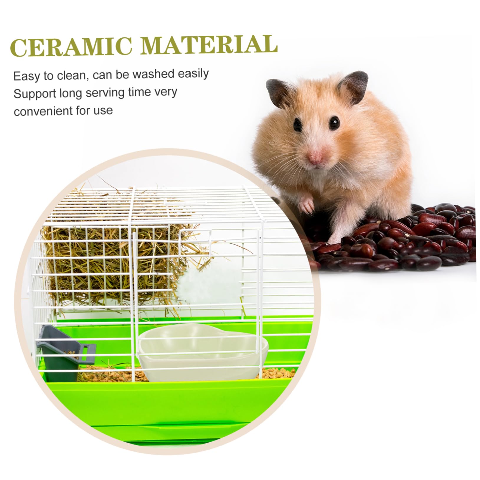 ifundom Heart Shape Ceramic Pet Bowl Non Spill Design for Hamsters Chinchillas and Animals and Ceramic Material for Daily Feeding Needs