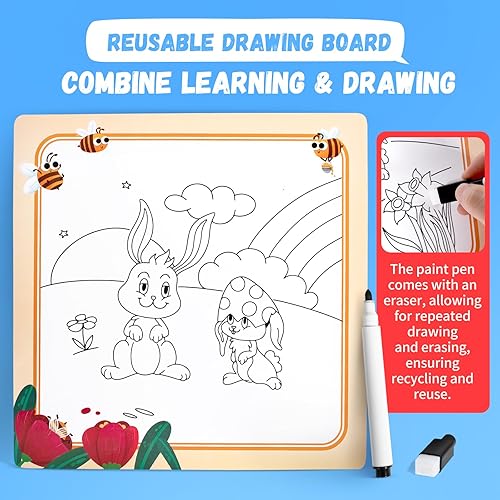 Miniatura 4 de Tablero magnético del laberinto del alfabeto, imanes del alfabeto ABC, juguete de habilidades motoras finas para niños de 3 a 5 años, juguetes de