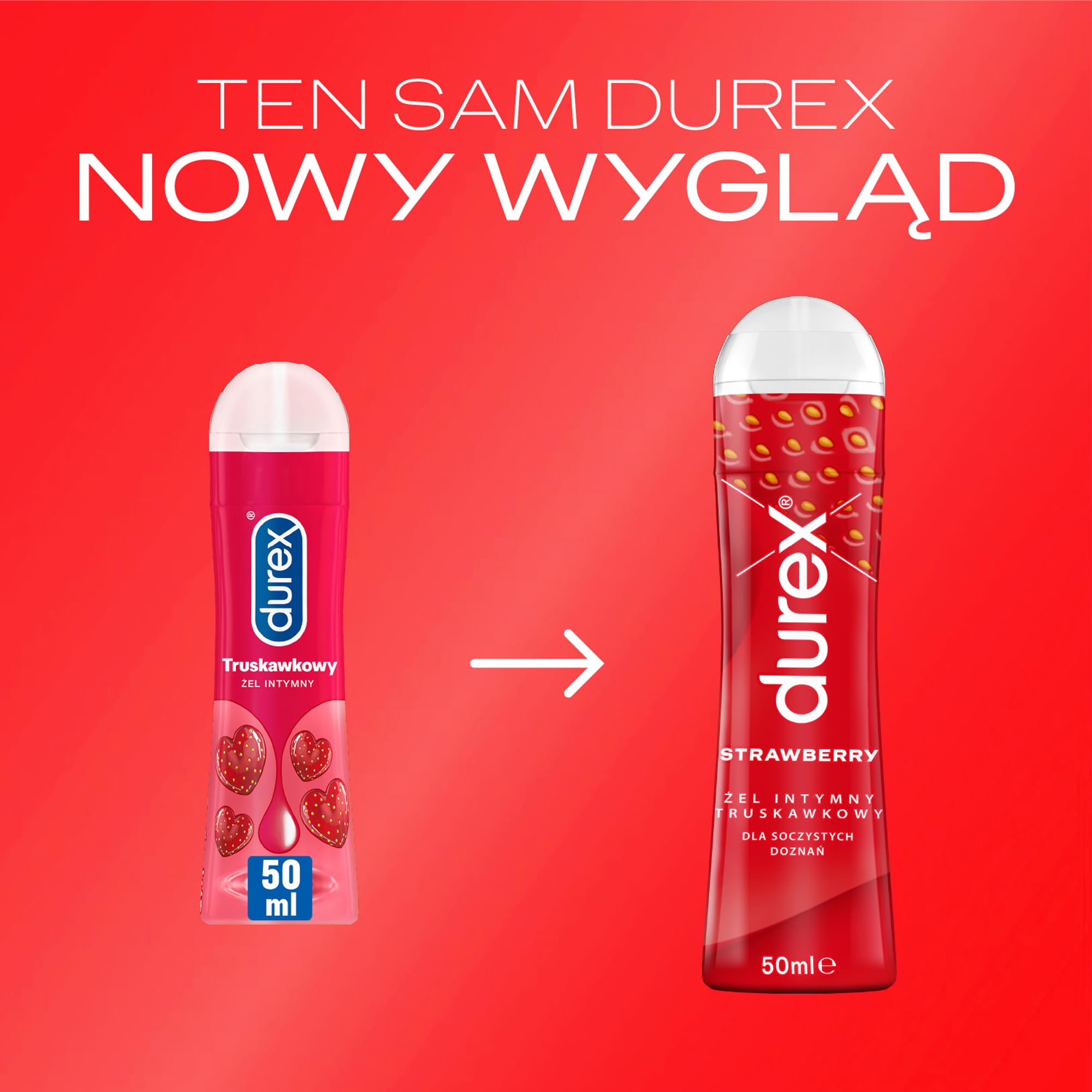 Durex Żel intymny truskawkowy o smaku i zapachu truskawki bez cukru 50 ml
