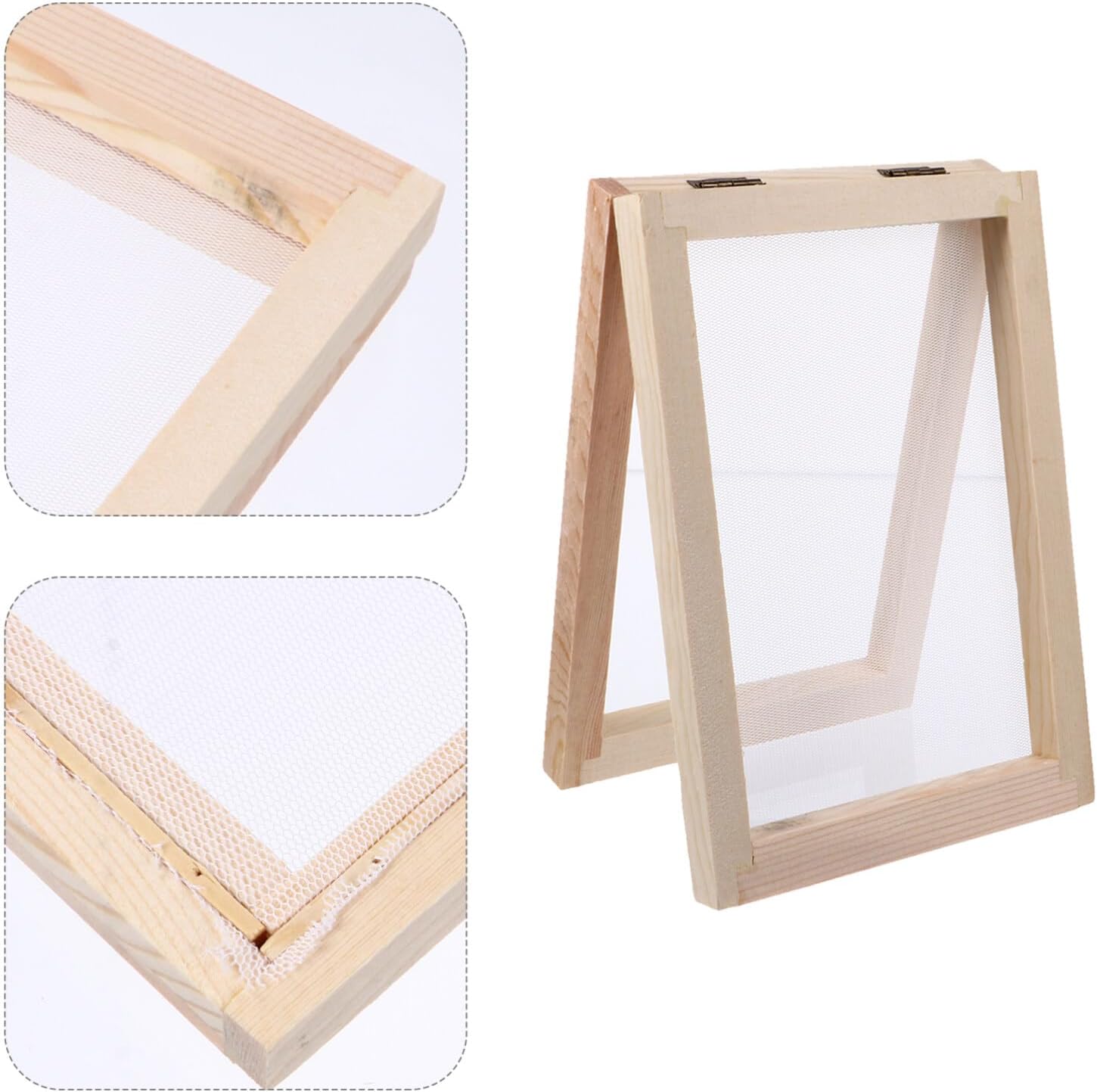Wooden Paper Making Mould Frame for Crafts Dual-Sided Papermaking Tool Paper Crafting for Family Activities and Boys and Girls Projects Style
