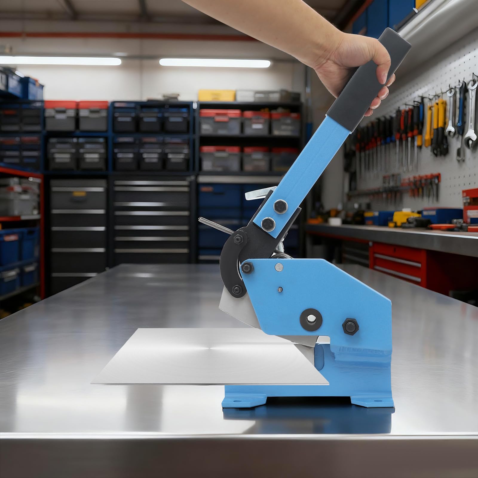 Nożyce dźwigniowe, nożyce do blachy, 125 mm | Precyzyjne cięcie Heavy Duty ręczna płyta płaska do cięcia blachy stalowej, stali płaskiej i prętowej